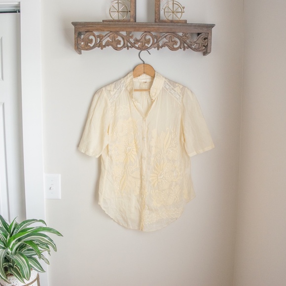 Burning Torch SILK Embroidered Top - Picture 2 of 9